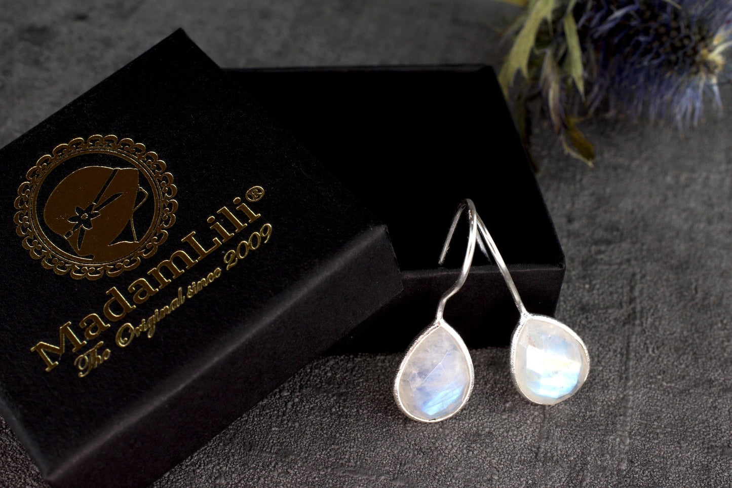 925 Sterling Silver Moonstone Earrings