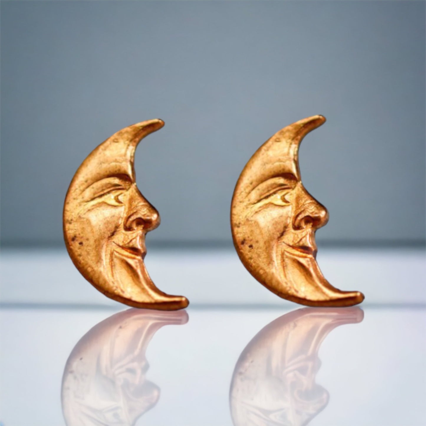 Original 70s moon stud earrings — 45