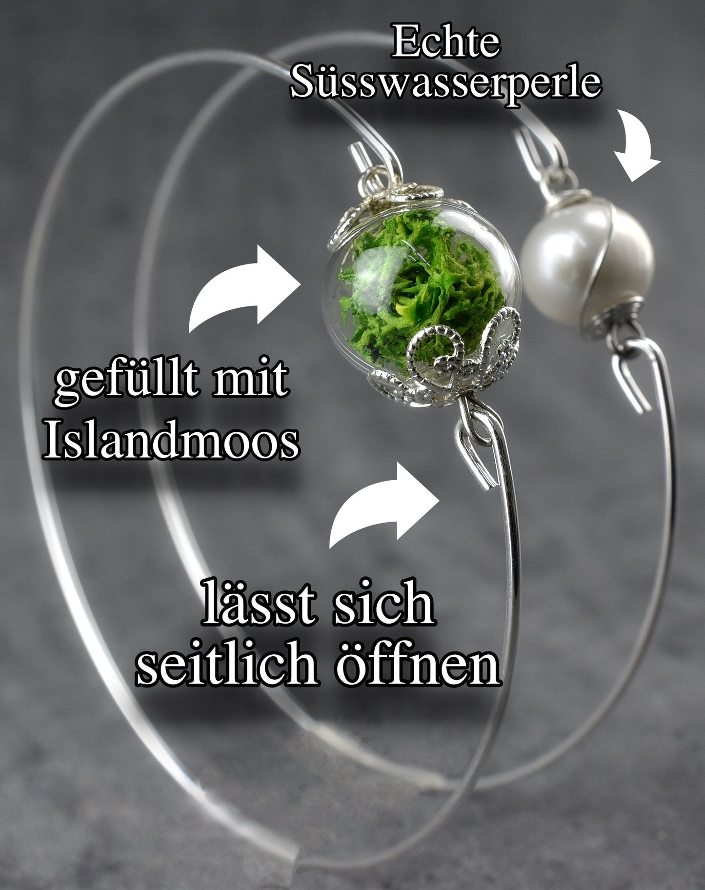 Islandmoos & genuine freshwater pearl bangles in a double pack…
