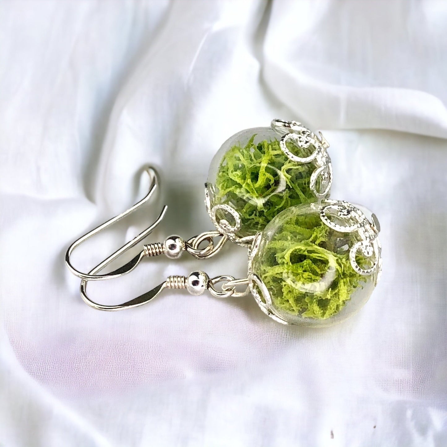 Real Moos Earrings - 925 Sterling Silver Jewelry - Botanical…