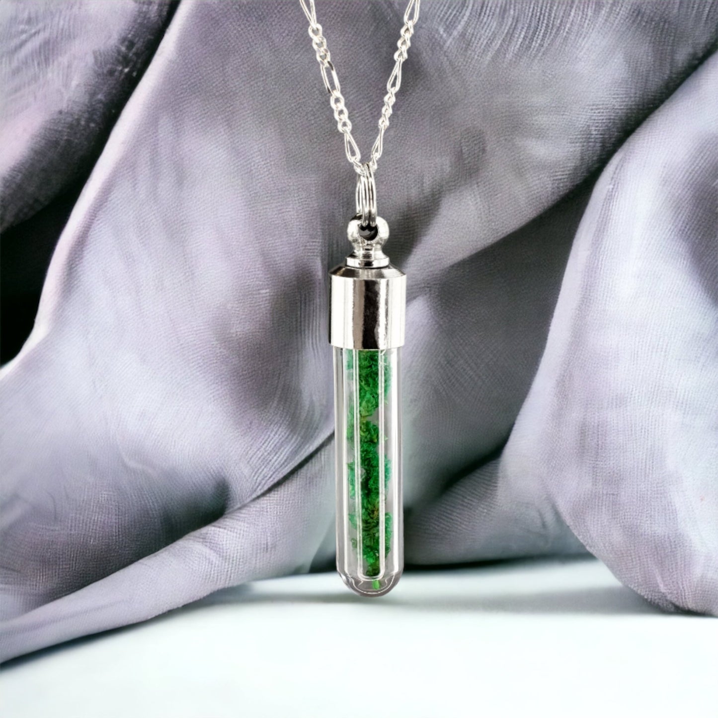 925 Sterling Silver Chain with Genuine Moss