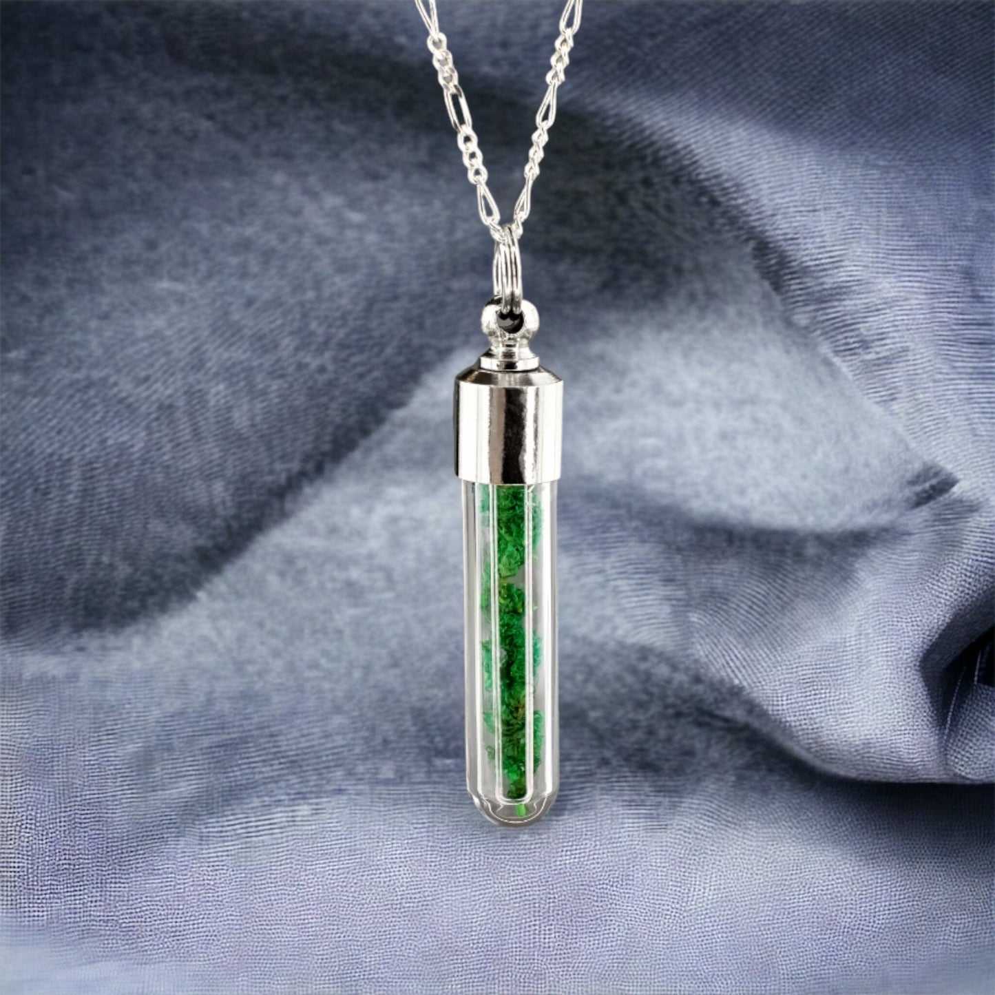 925 Sterling Silver Chain with Genuine Moss