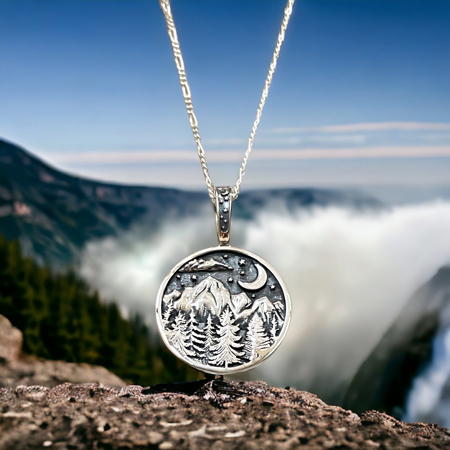 Mysterious Mountains — 925 Sterling Silver Necklace…