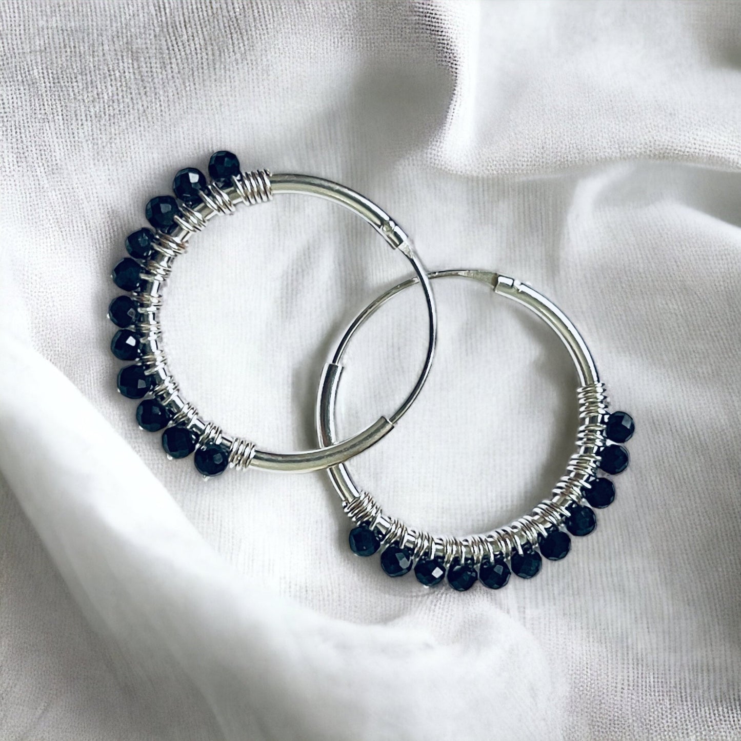 Elegant Accents - 925 Sterling Silver Hoop Earrings with…