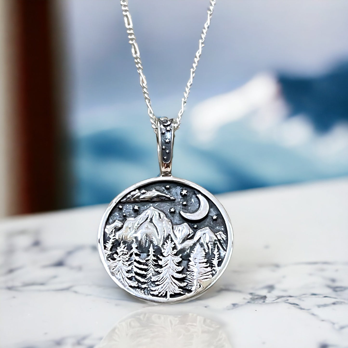 Mysterious Mountains — 925 Sterling Silver Necklace…