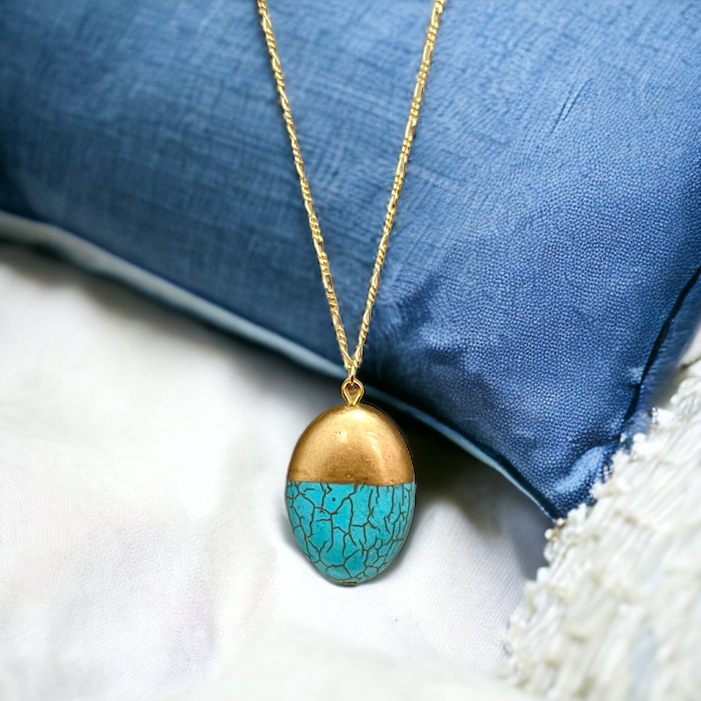 Unique Beauty: 925 Sterling Silver Gold-Plated Necklace with…