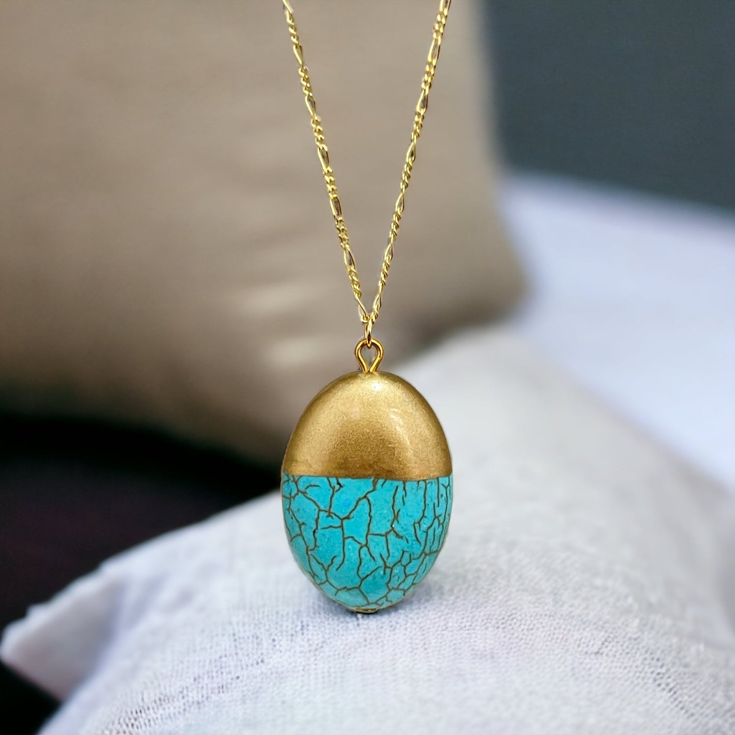 Unique Beauty: 925 Sterling Silver Gold-Plated Necklace with…