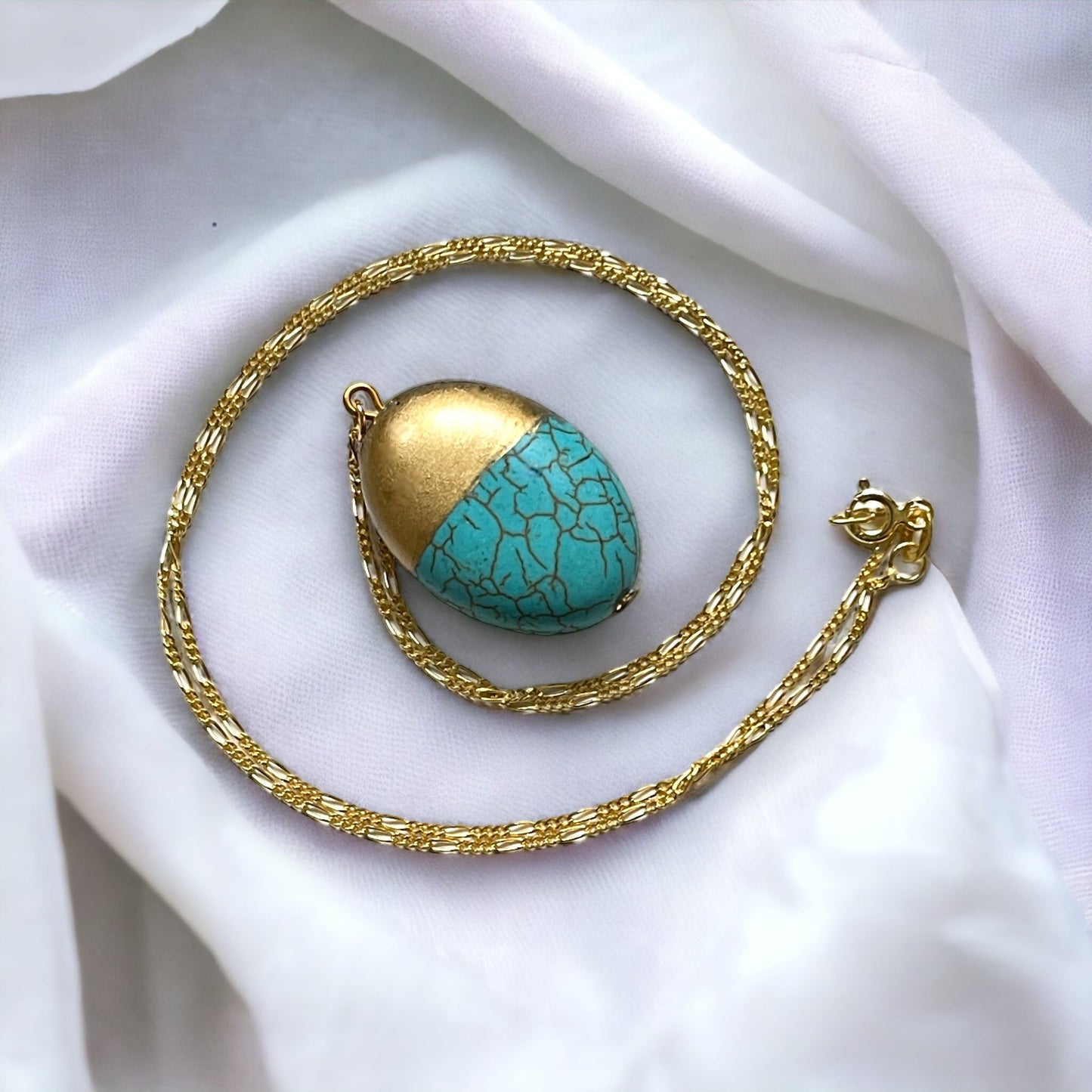 Unique Beauty: 925 Sterling Silver Gold-Plated Necklace with…