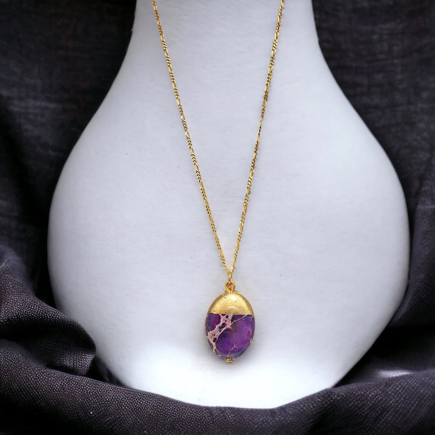 Unique Elegance: 925 Sterling Silver Gold-Plated Necklace with…