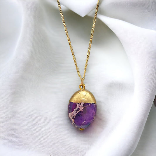 Unique Elegance: 925 Sterling Silver Gold-Plated Necklace with…