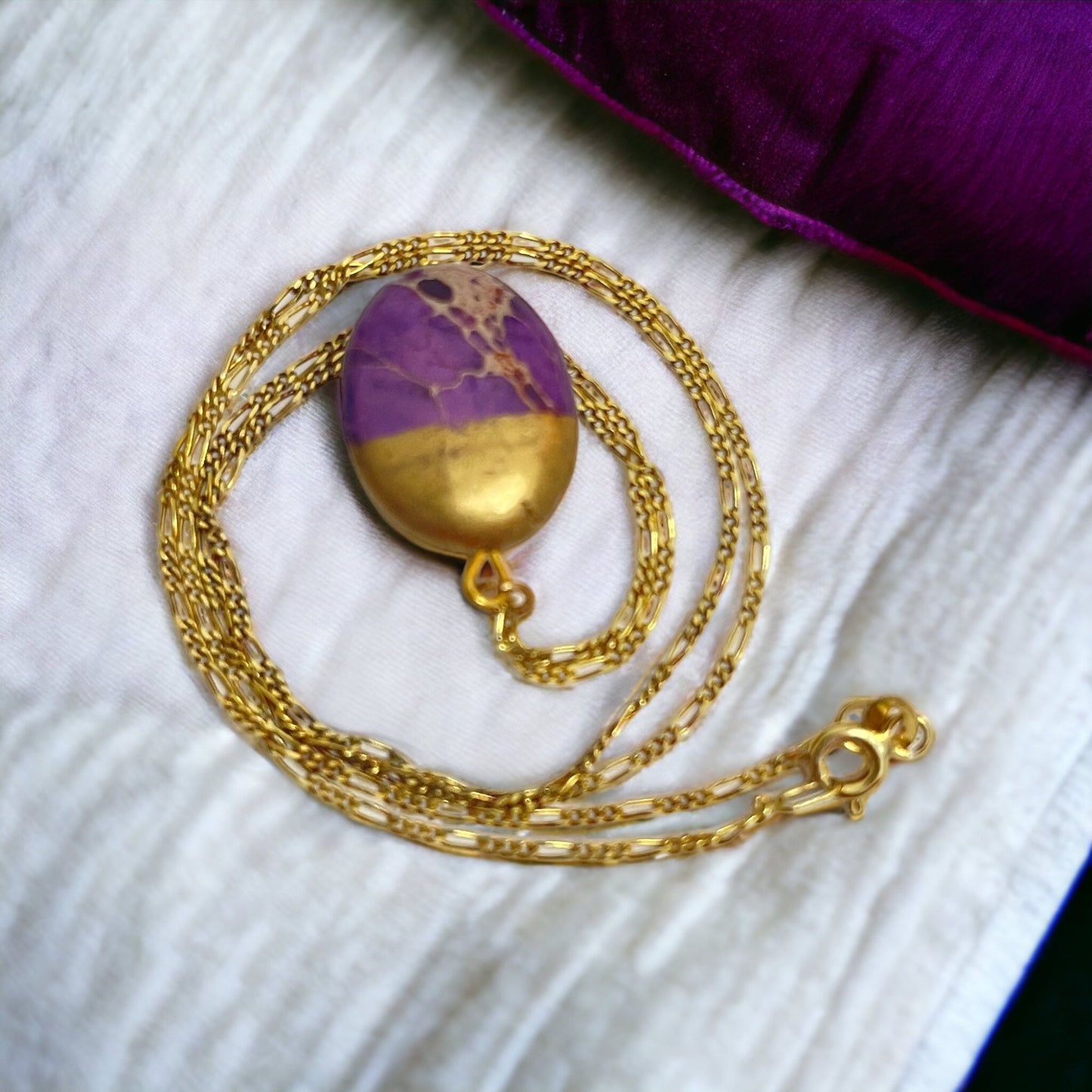 Unique Elegance: 925 Sterling Silver Gold-Plated Necklace with…