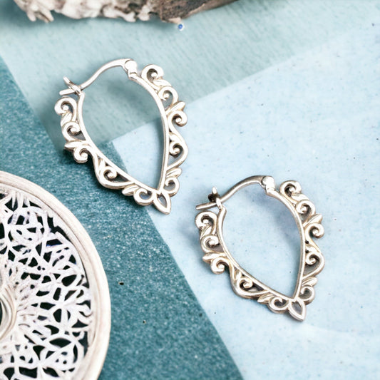 Aura Ornament Earrings - 925 Sterling Silver Oriental Fairytale…