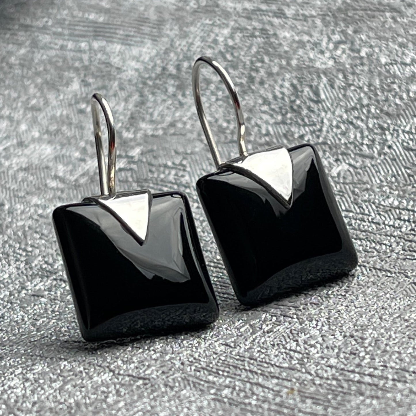 Onyx Gemstone Earrings - 925 Sterling Silver