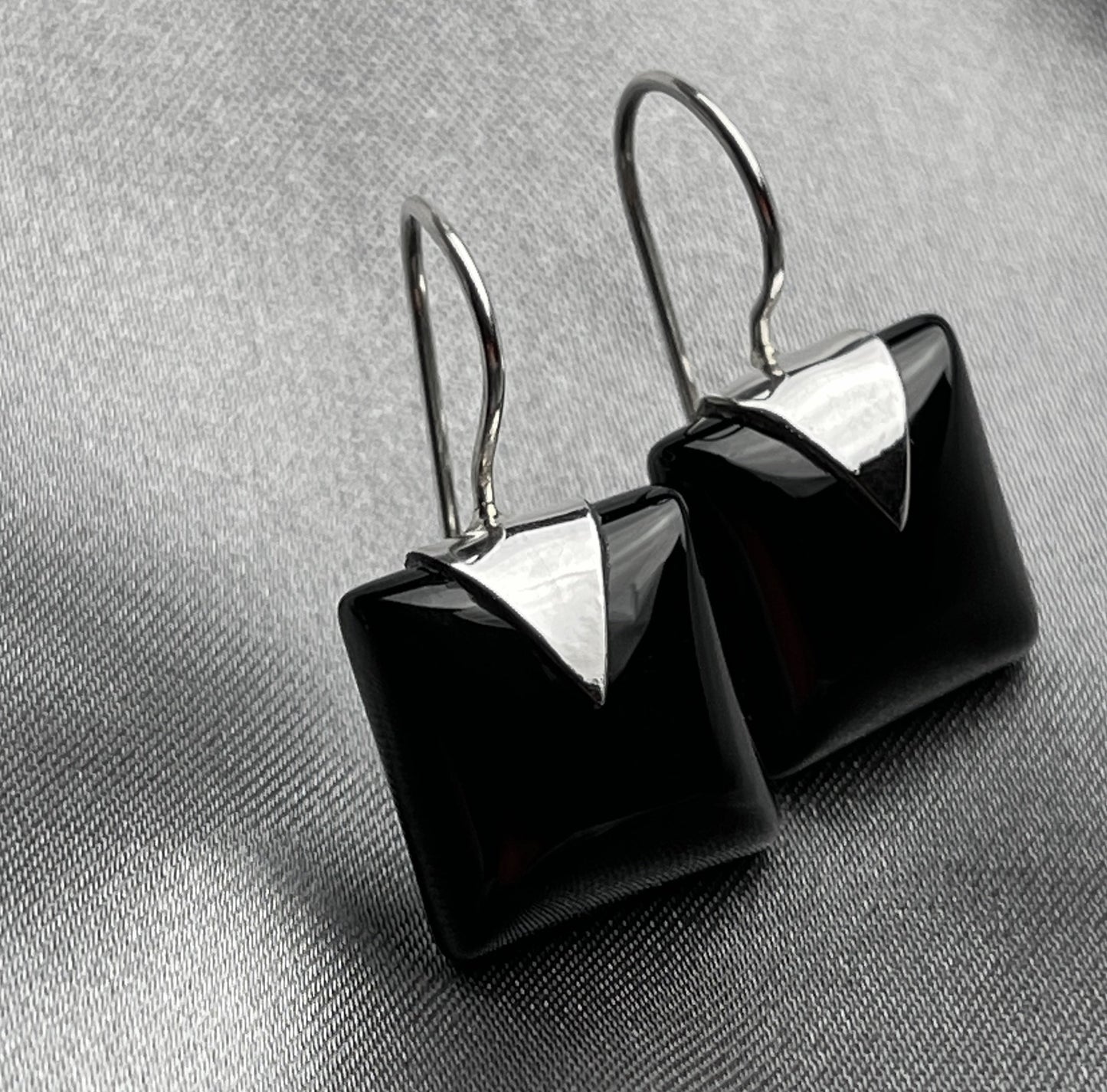 Onyx Gemstone Earrings - 925 Sterling Silver