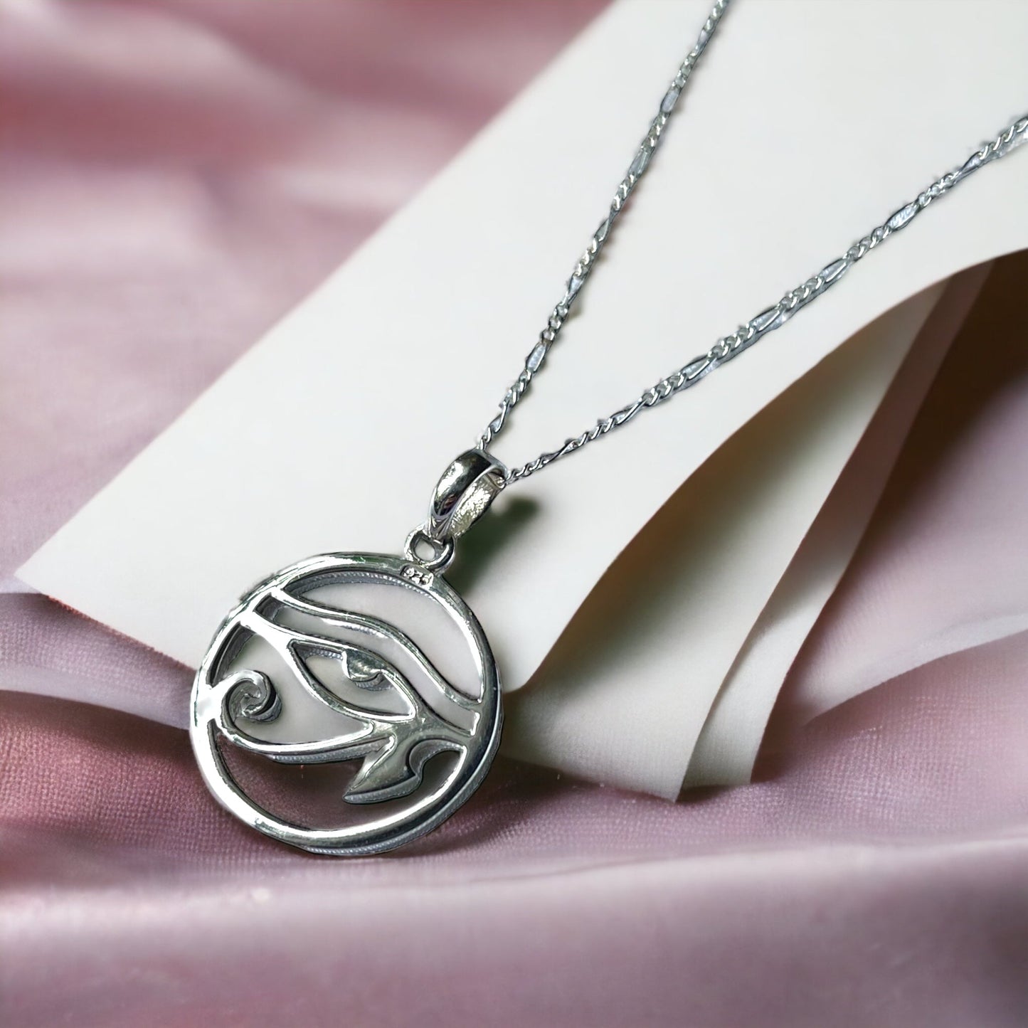 925 Sterling Silver Necklace with Eye of Osiris Pendant - Mystical…