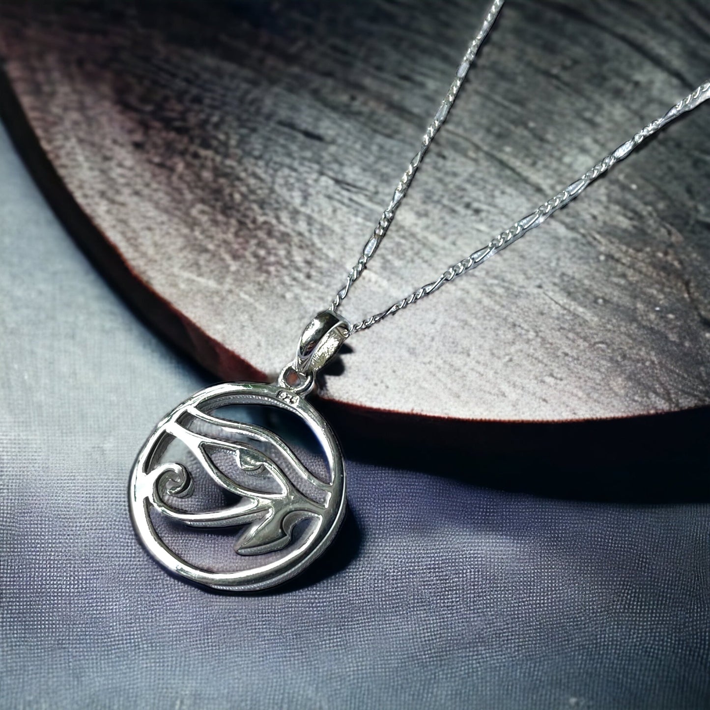925 Sterling Silver Necklace with Eye of Osiris Pendant - Mystical…