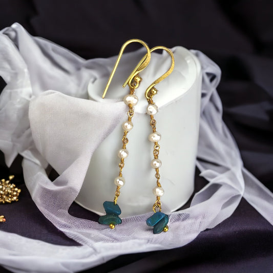 Ocean Poetry — Elegant Earrings with Real Freshwater Pearls &…