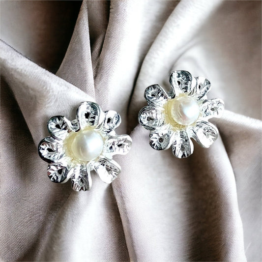 Bridal jewelry beads flowers earrings 925 sterling silver — 76