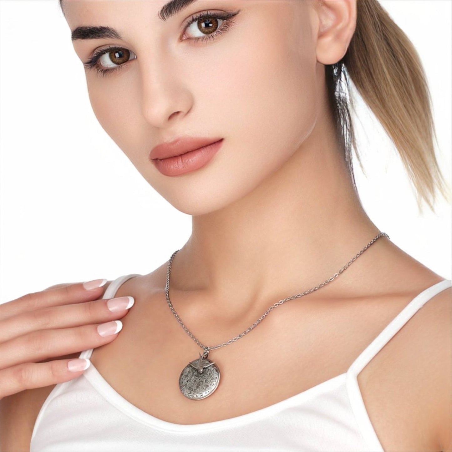 Altsilber photo medallion necklace incl. Photoservice + engraving