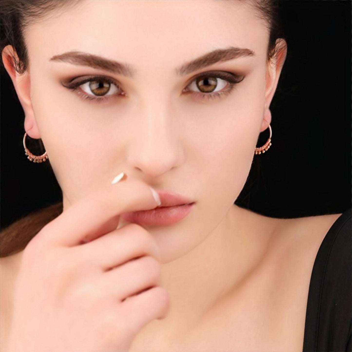 925 Rose Gold Plated Gypsy Hoop Earrings