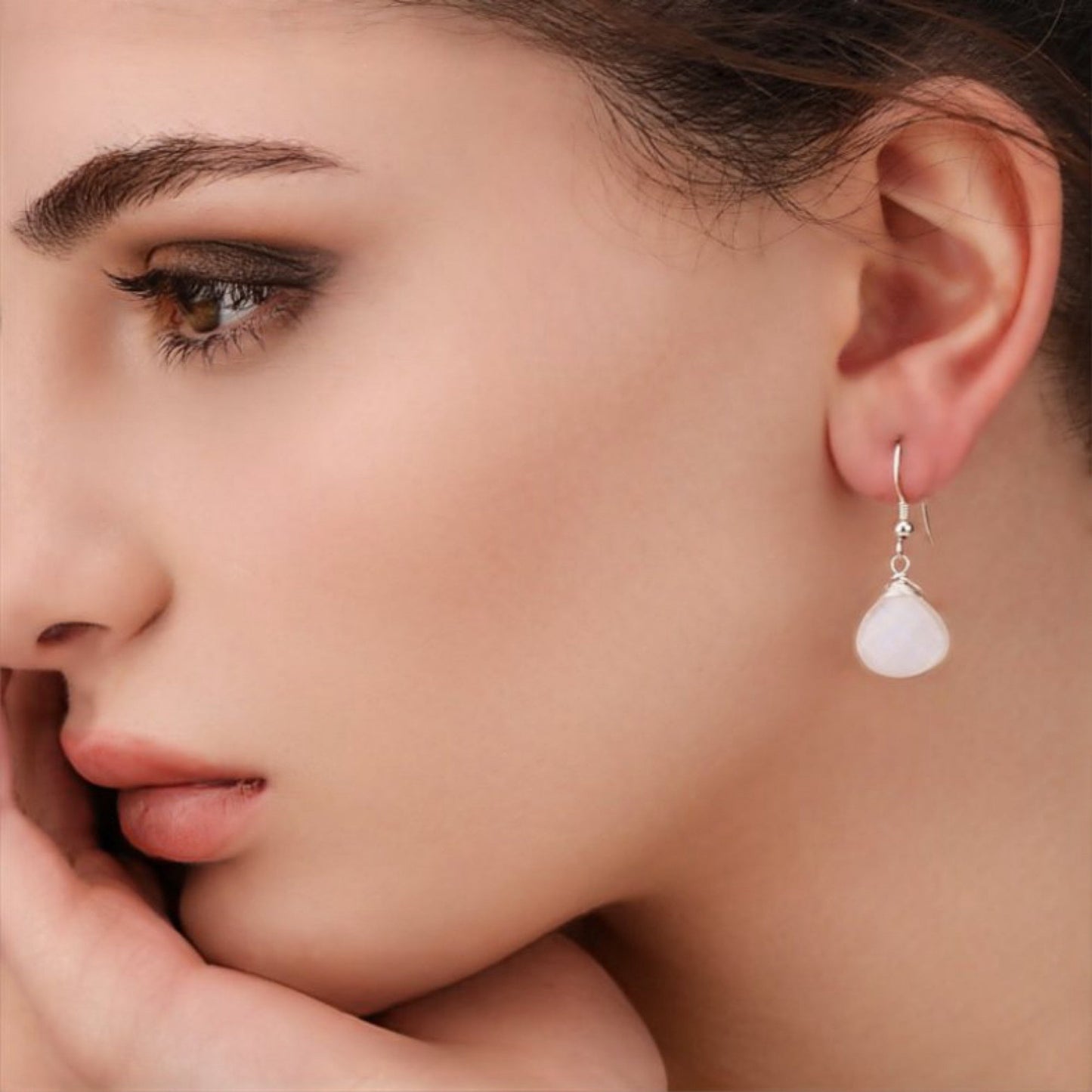 Moonstone Gemstone Earrings - 925 Sterling Silver
