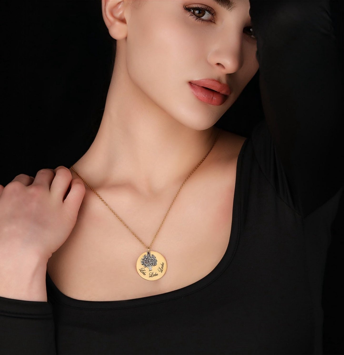 Live Love Laugh — Gold-Plated Stainless Steel Chain with Engravable…