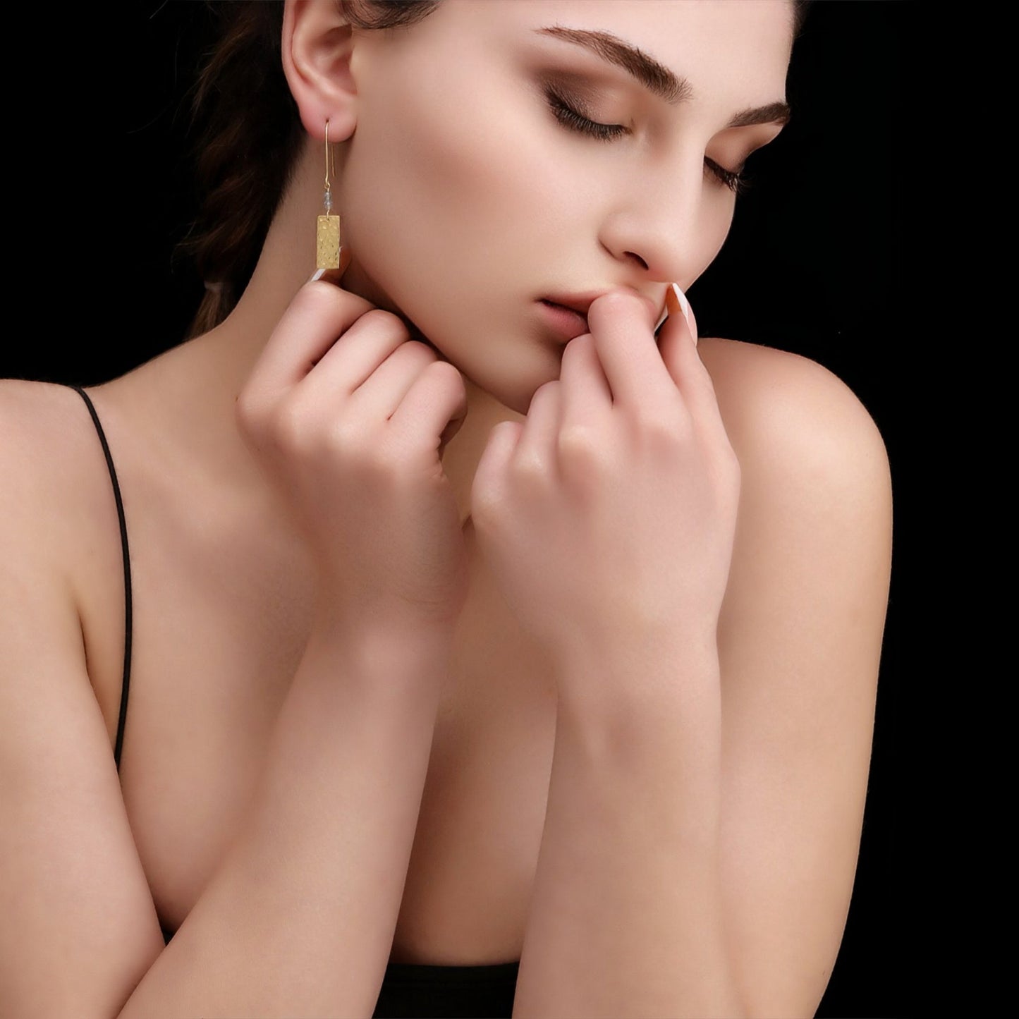 Labradorite Gemstone Earrings - 925 Sterling Gold Gold Plated…