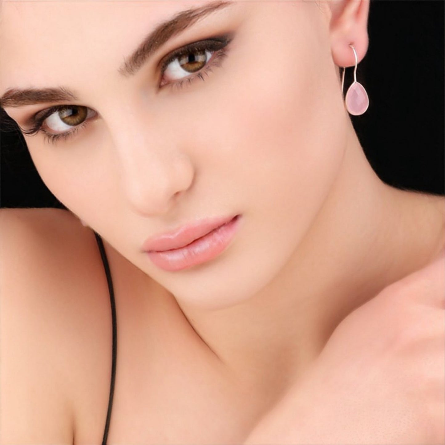 925 Sterling Silver Rose Quartz Earrings - Elegant Gemstone Jewelry