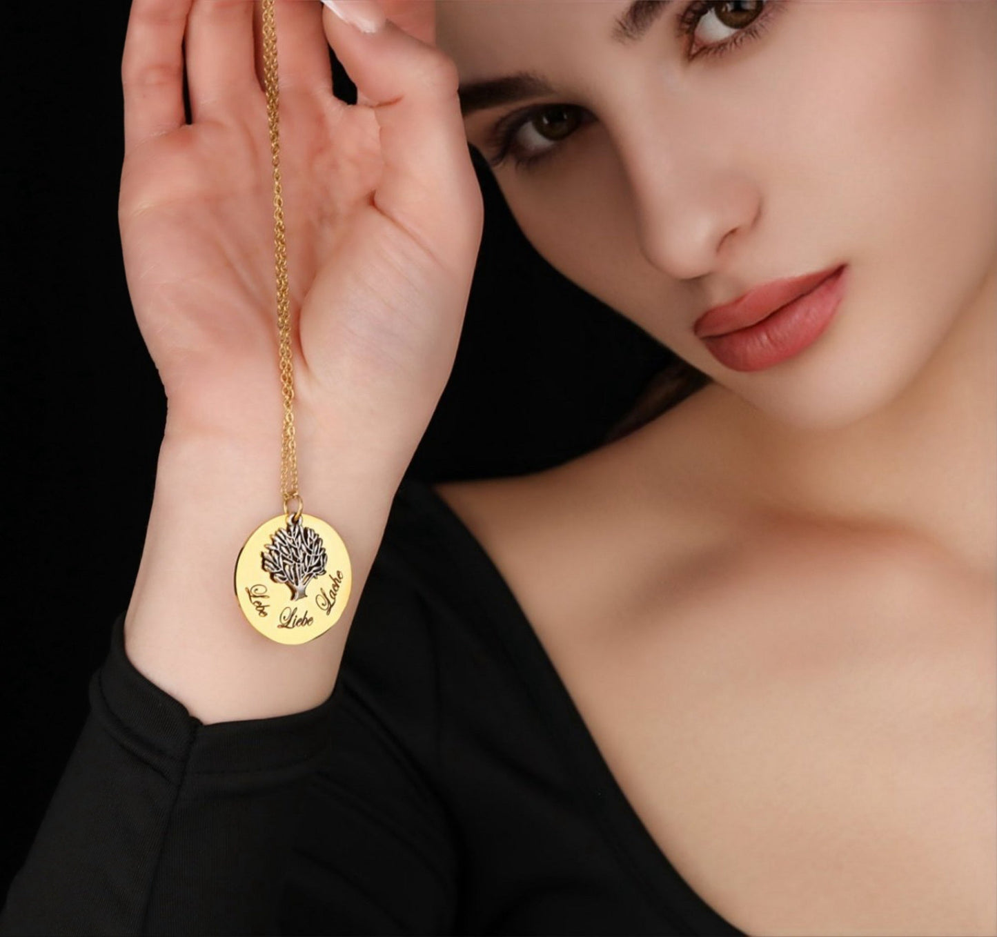 Live Love Laugh — Gold-Plated Stainless Steel Chain with Engravable…