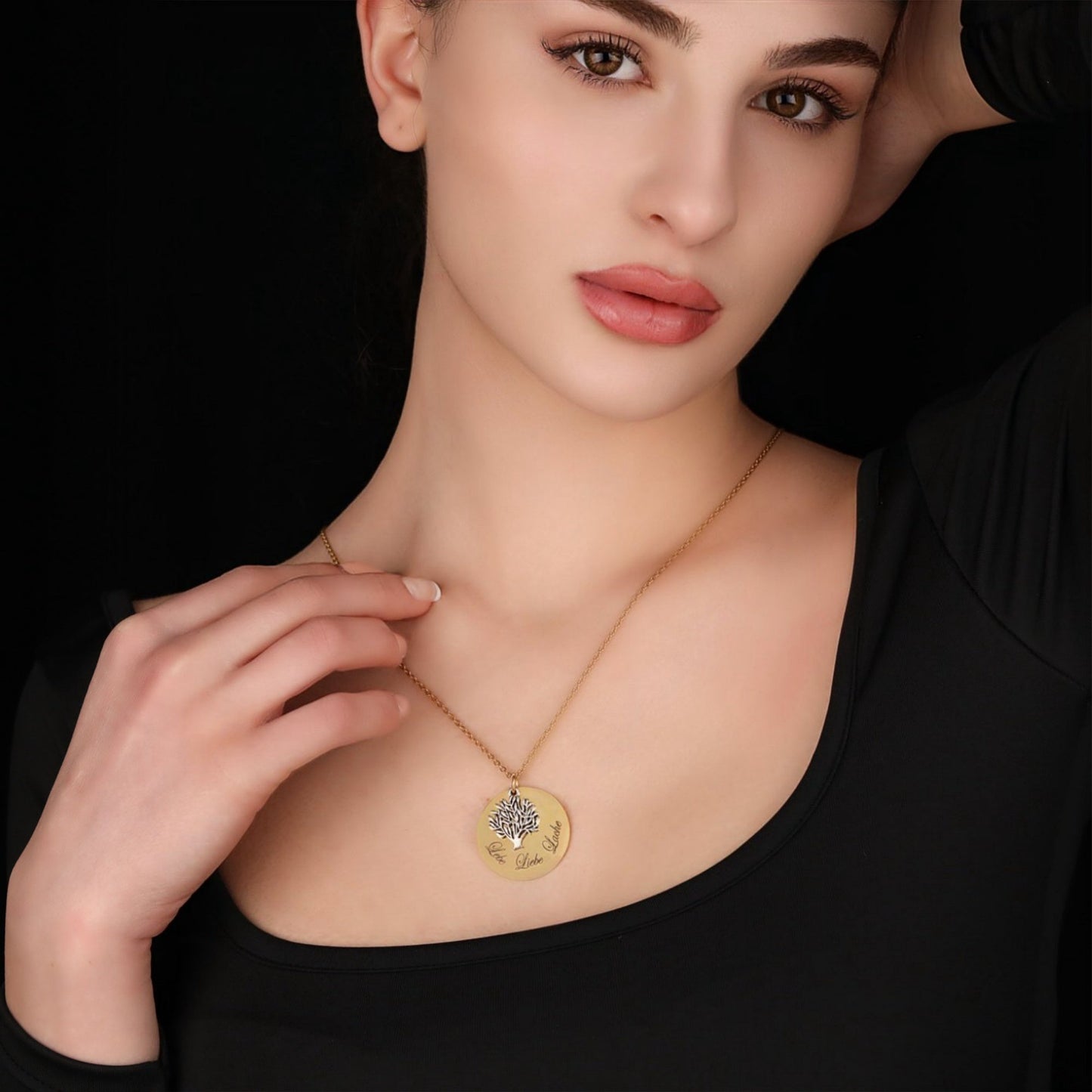 Live Love Laugh — Gold-Plated Stainless Steel Chain with Engravable…