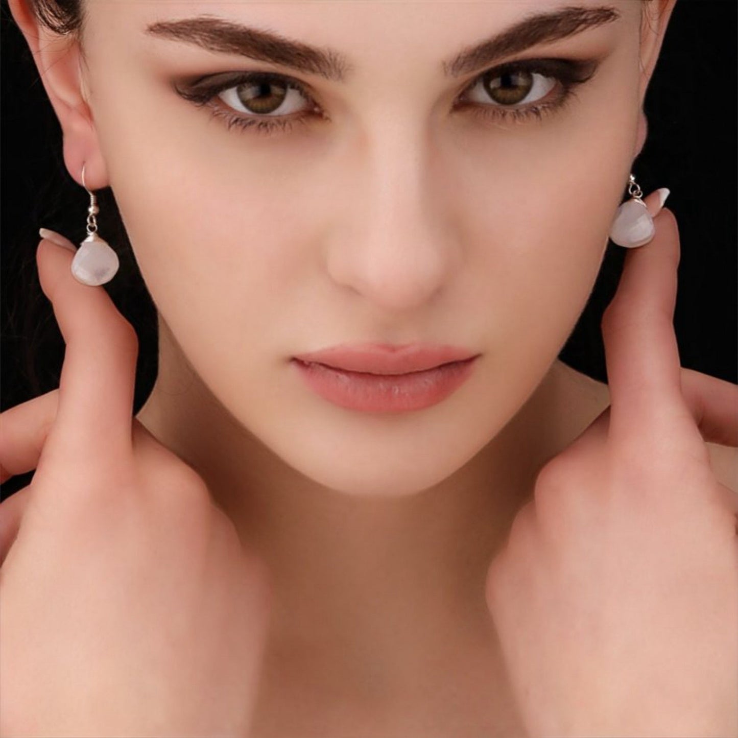 Moonstone Gemstone Earrings - 925 Sterling Silver