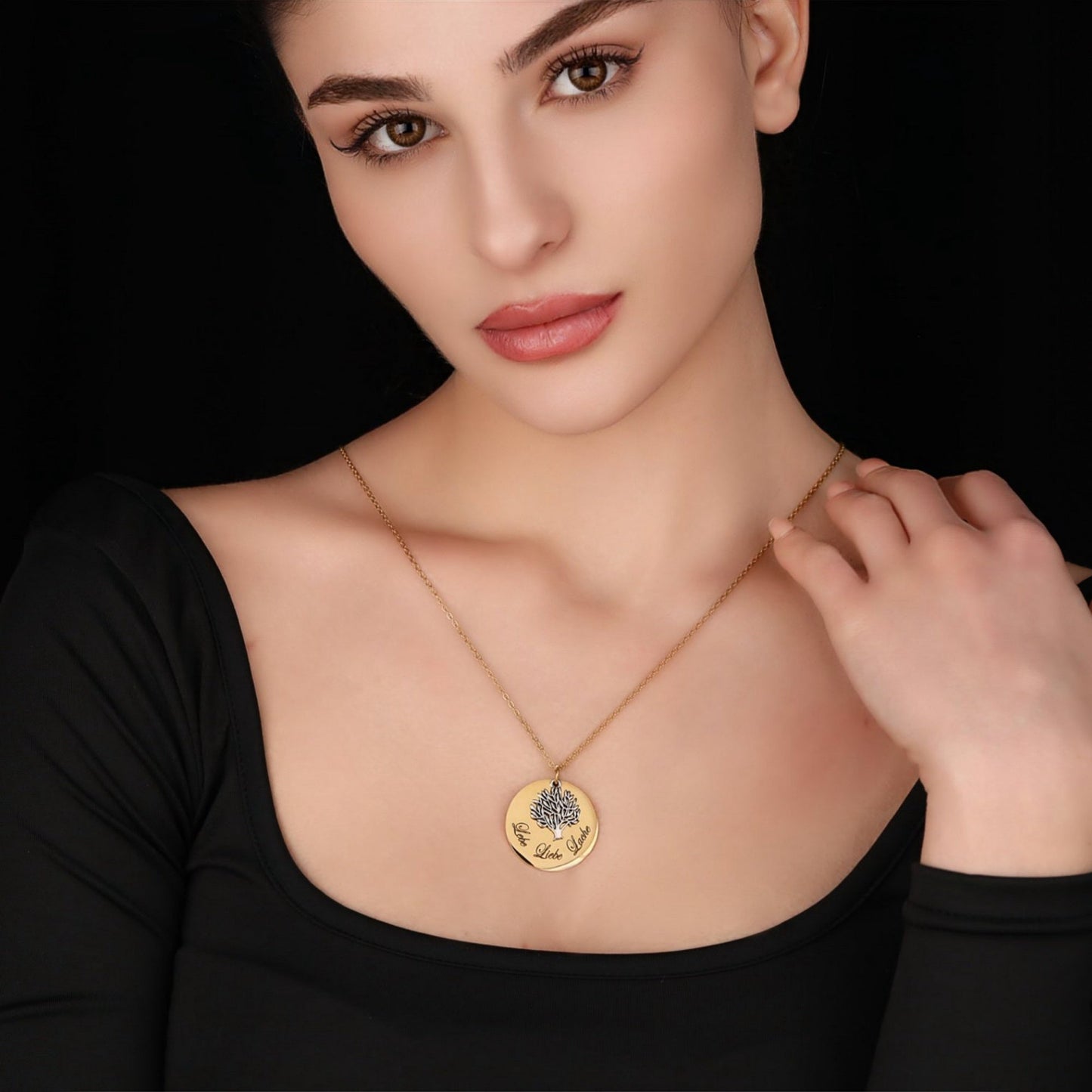 Live Love Laugh — Gold-Plated Stainless Steel Chain with Engravable…