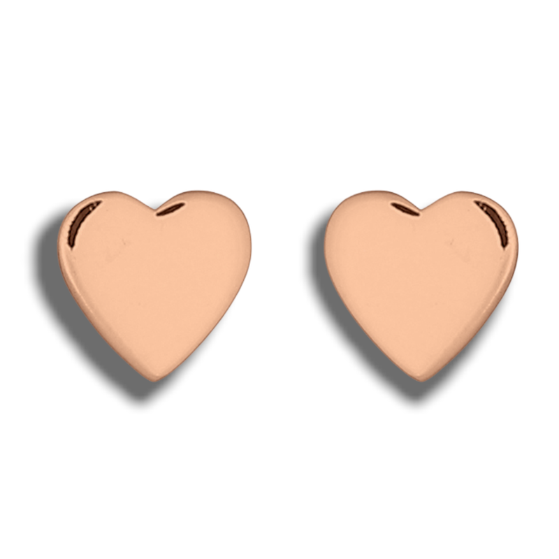 Mini Hearts — 925 Sterling Rosegold Gilded Studs — 28