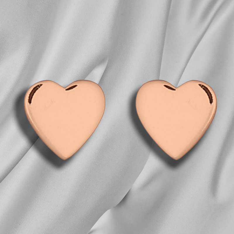Mini Hearts — 925 Sterling Rosegold Gilded Studs — 28