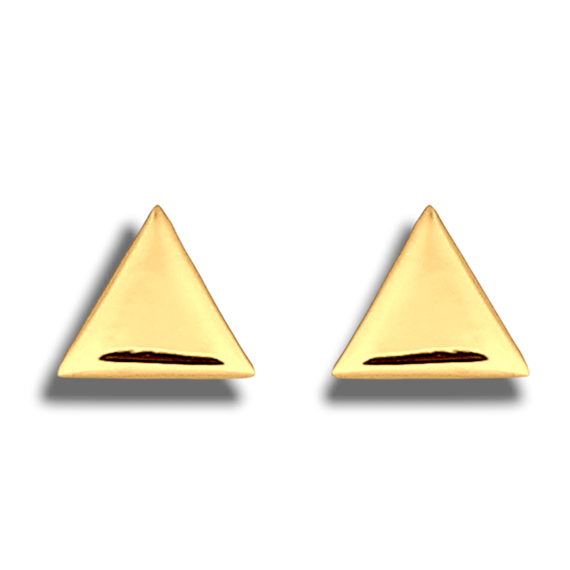 Geometric Mini Stud Earrings - 925 Sterling Gold Gold-Plated - OHR925-35