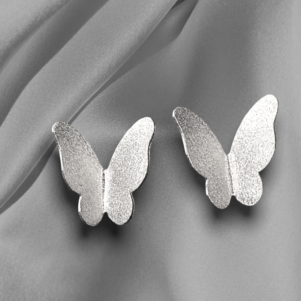 Mini Butterflies Stud Earrings - Minimalist 925 Sterling Silver…