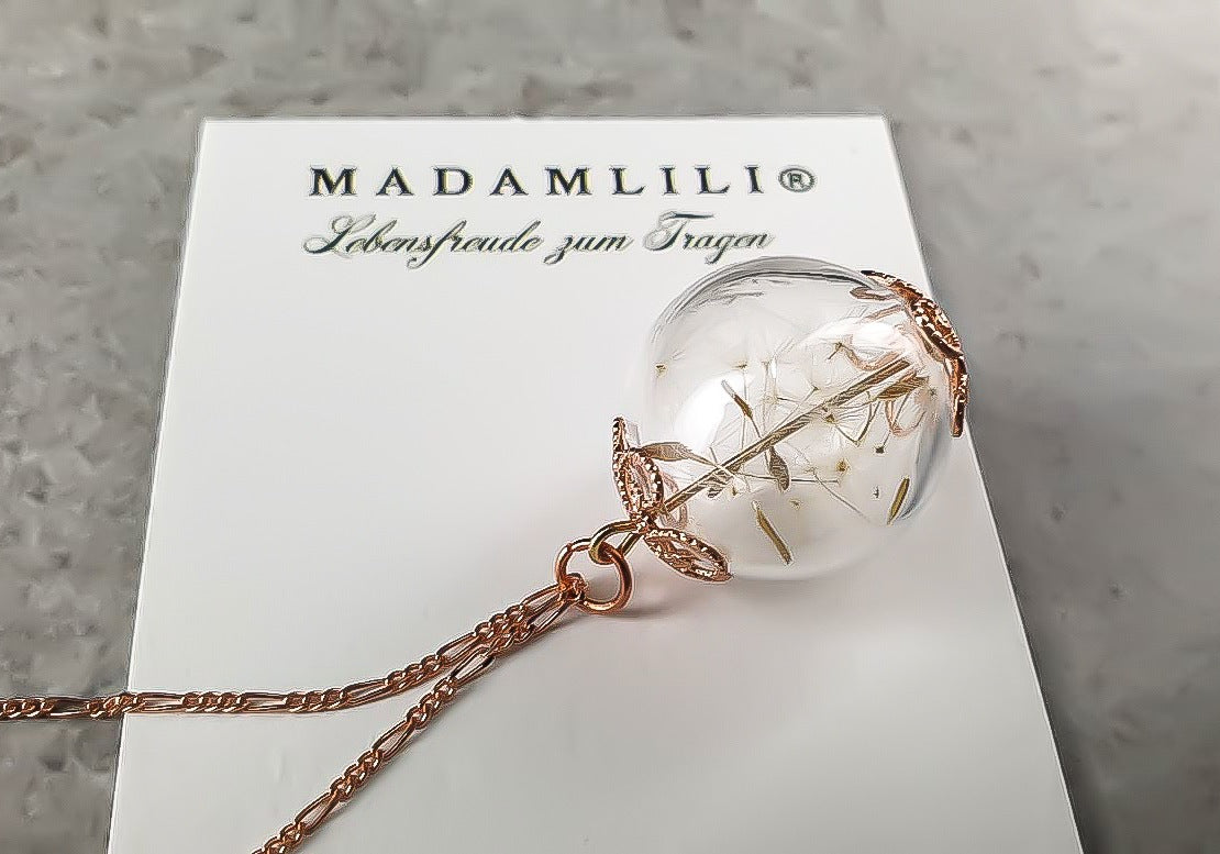 925 Sterling Rose Gold Plated Dandelion Chain