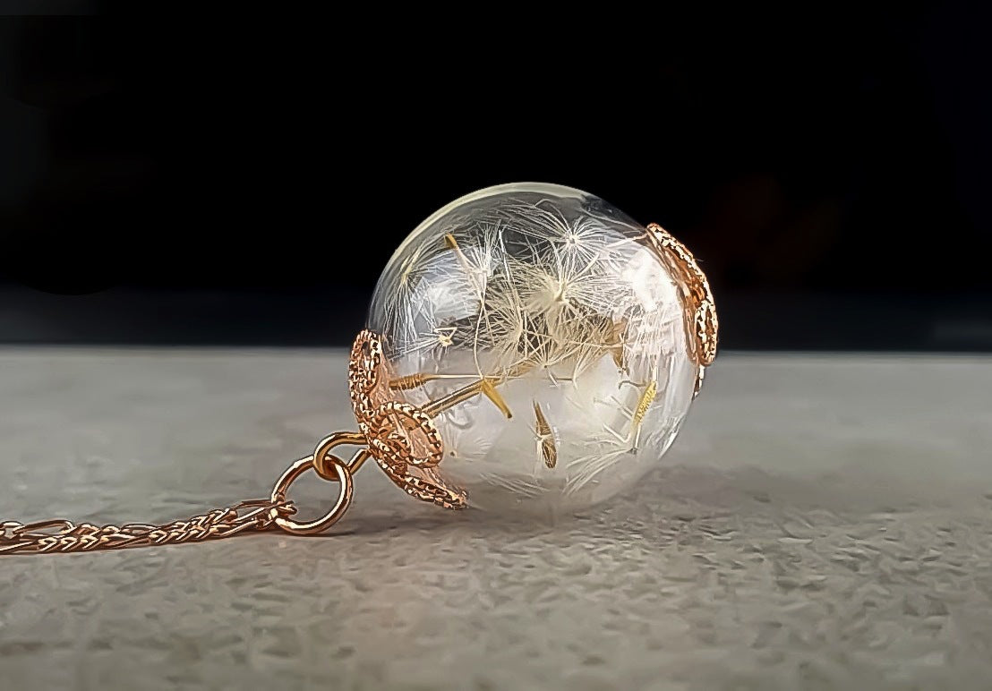 925 Sterling Rose Gold Plated Dandelion Chain