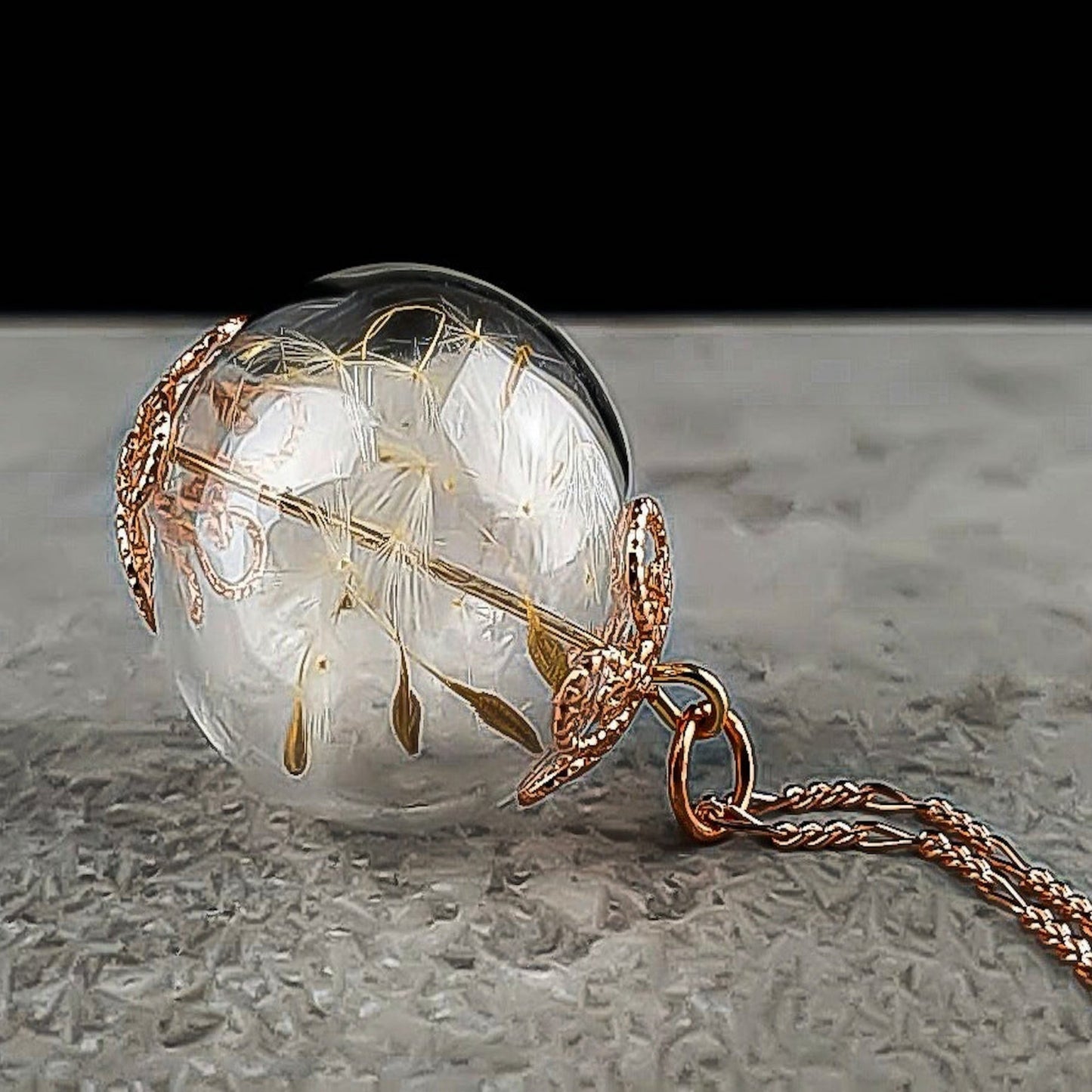 925 Sterling Rose Gold Plated Dandelion Chain