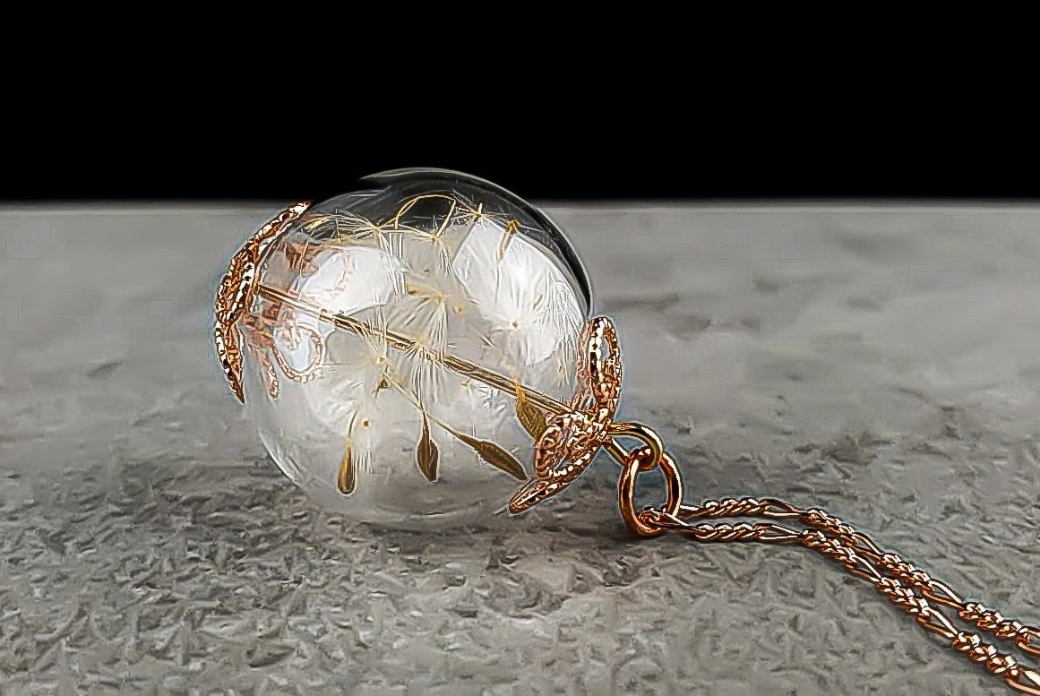 925 Sterling Rose Gold Plated Dandelion Chain