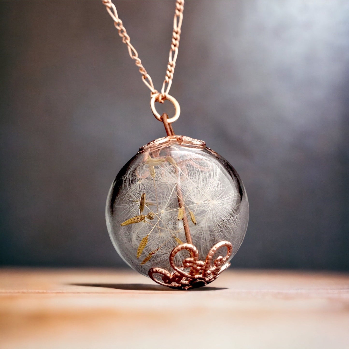925 Sterling Rose Gold Plated Dandelion Chain
