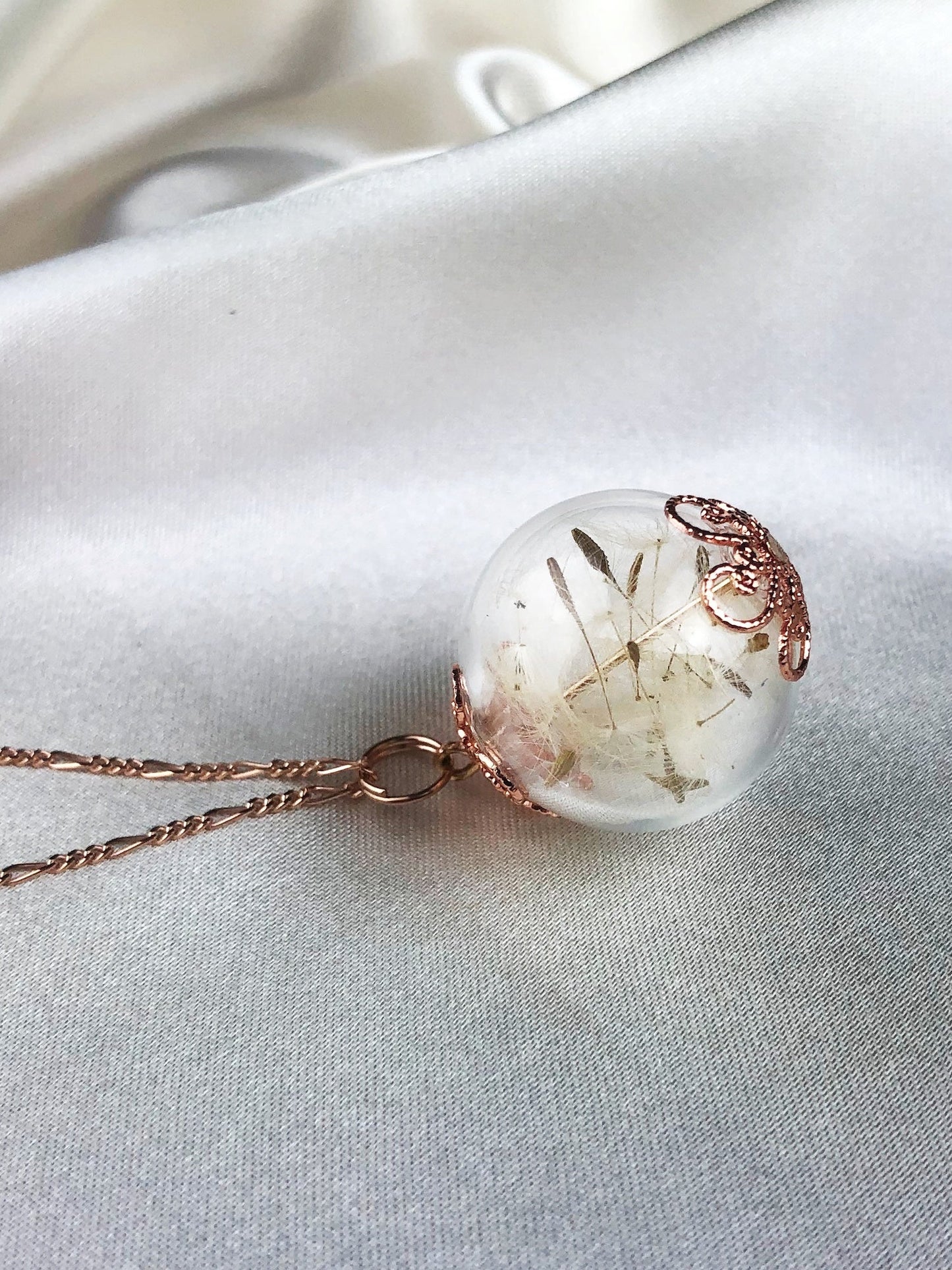 925 Sterling Rose Gold Plated Dandelion Chain