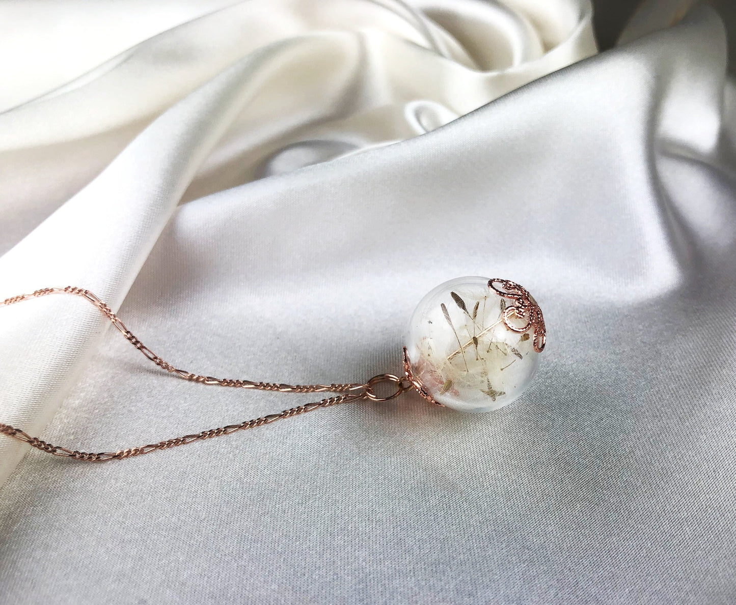 925 Sterling Rose Gold Plated Dandelion Chain