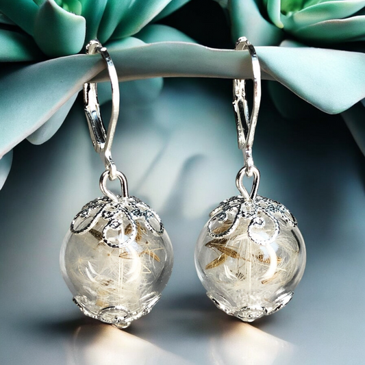Dandelion Pust Floral Earrings - Elegant Ornament Earrings