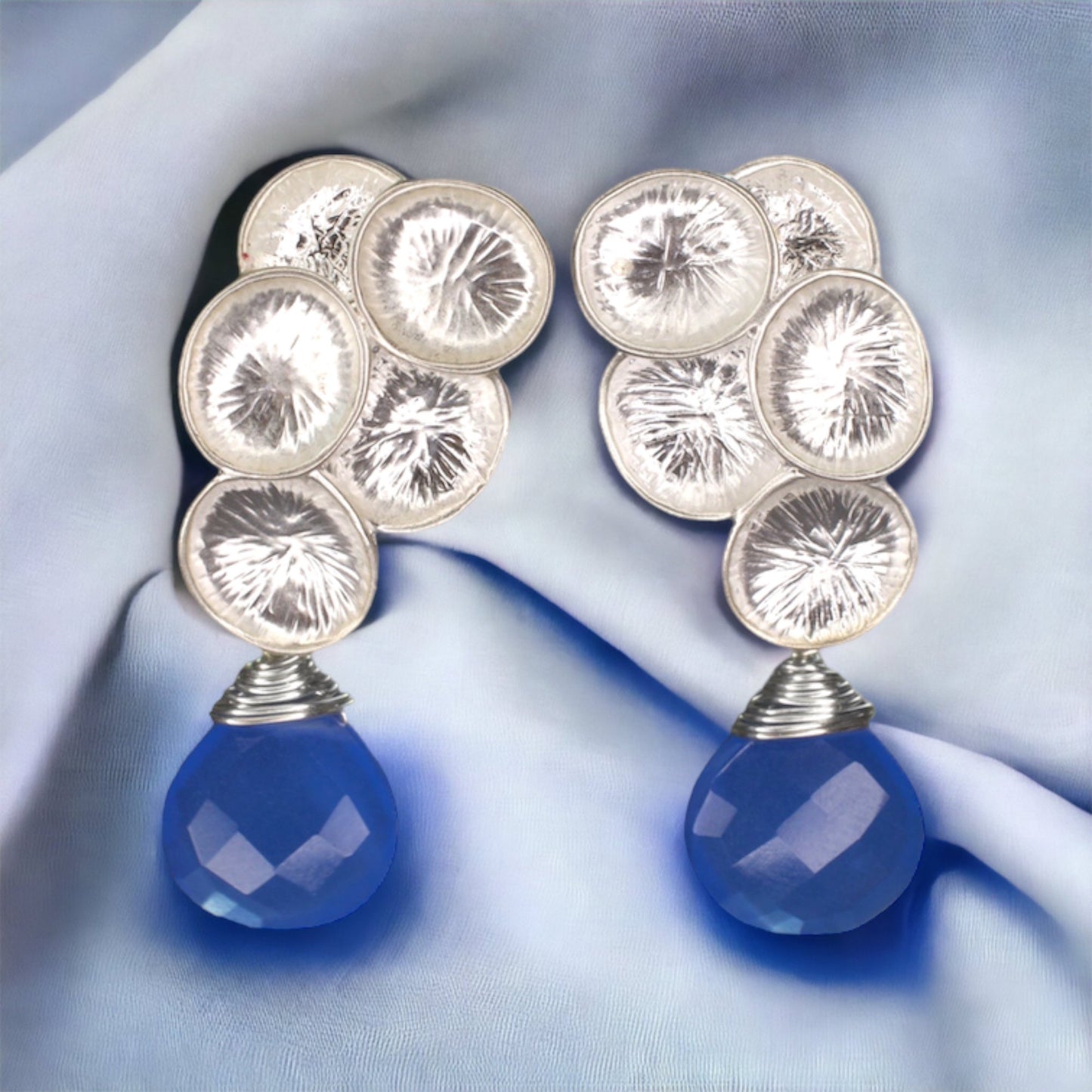 raindrops — Gemstone earrings with chalcedon — 23