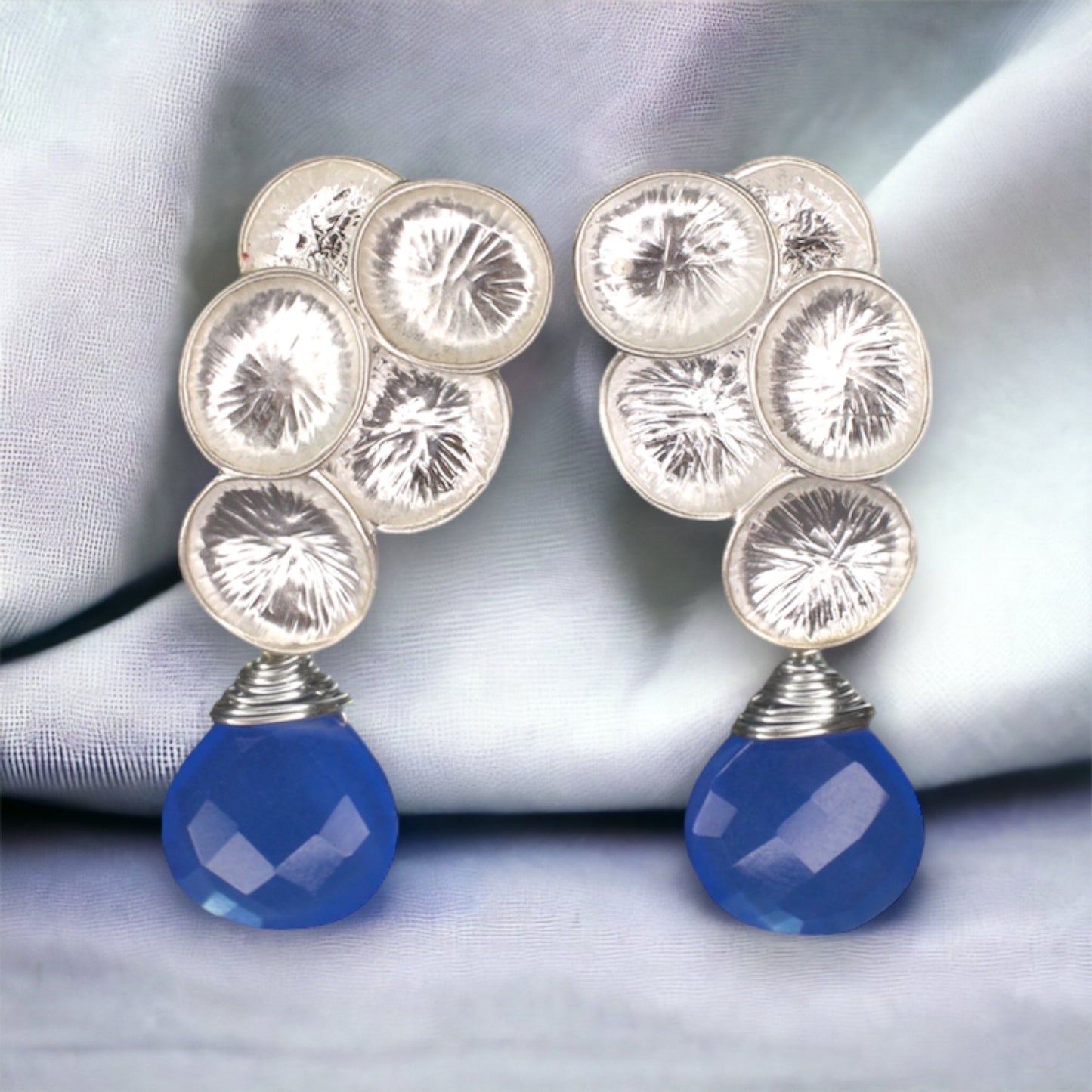 raindrops — Gemstone earrings with chalcedon — 23