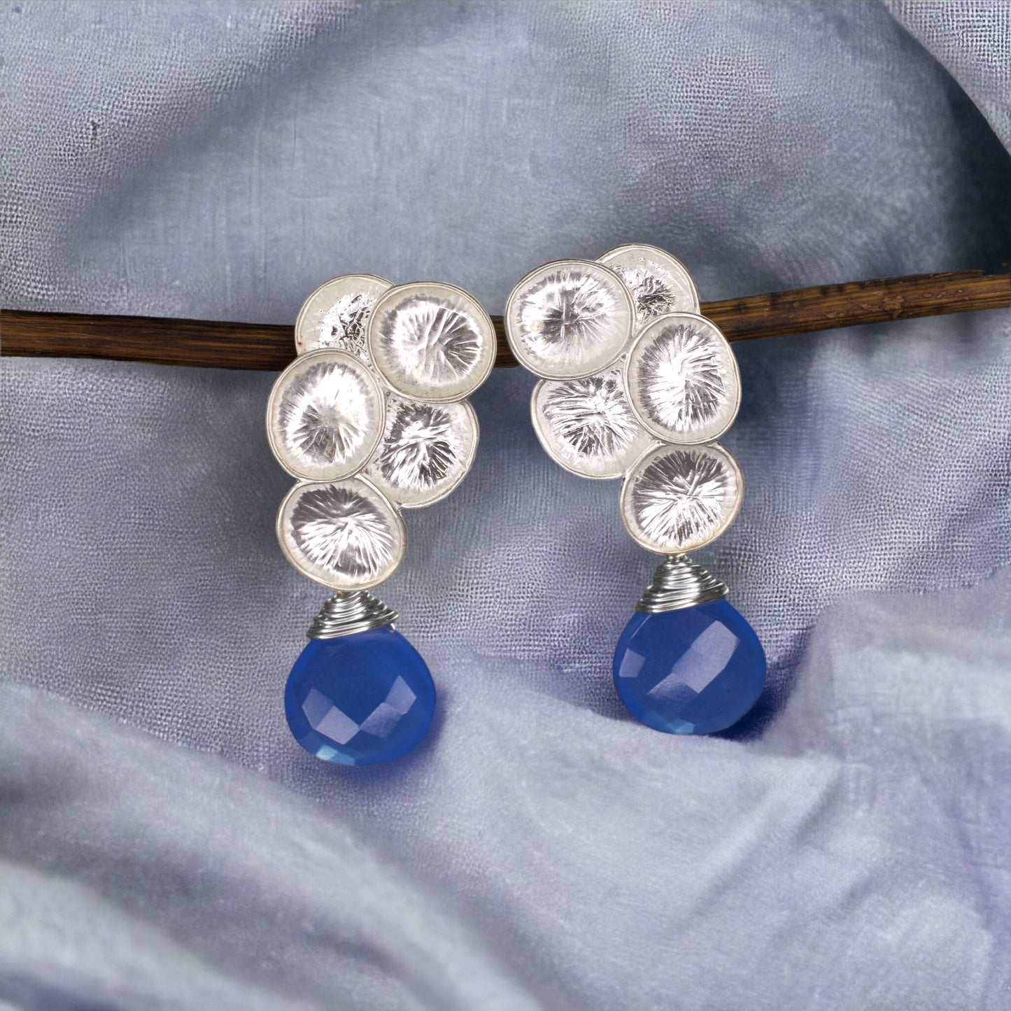 raindrops — Gemstone earrings with chalcedon — 23