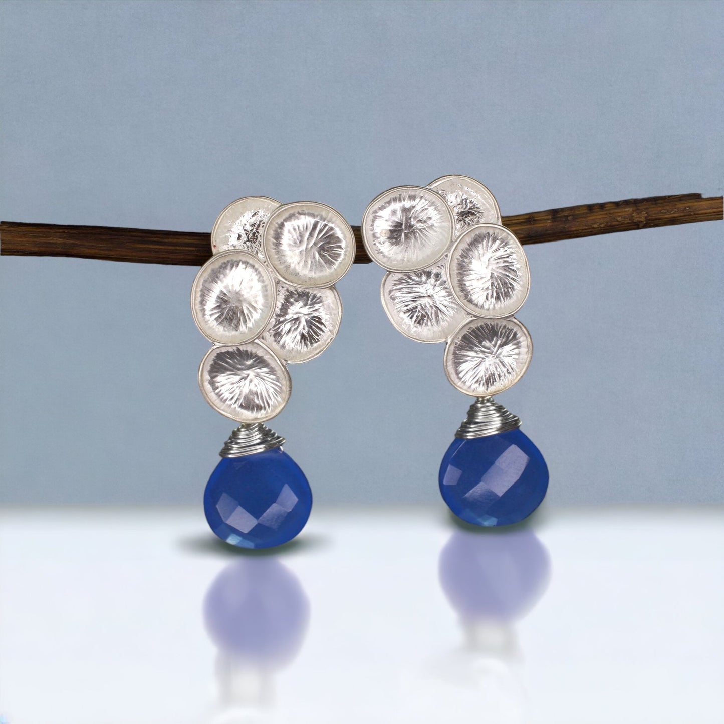 raindrops — Gemstone earrings with chalcedon — 23
