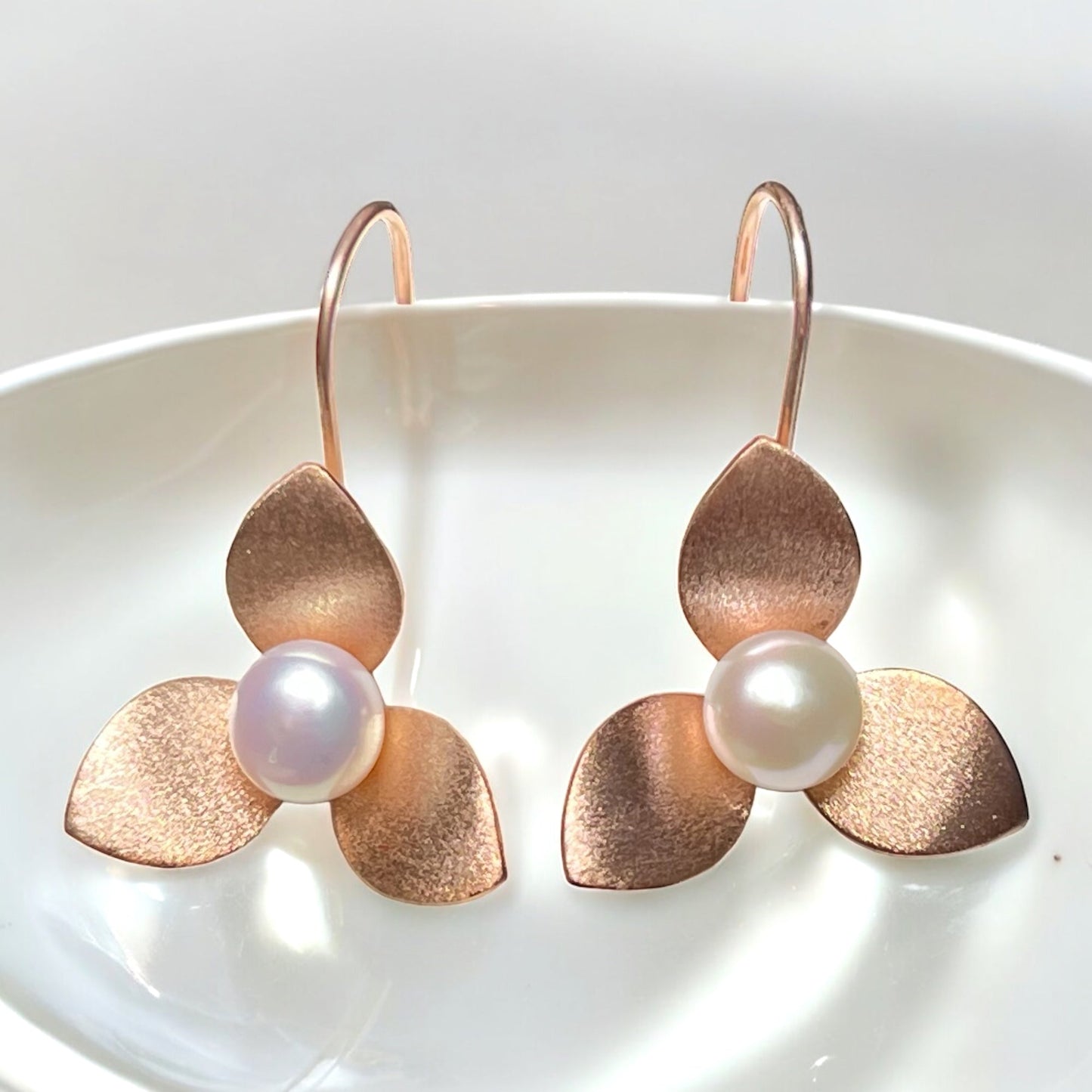 Orchid Earrings made of 925 Sterling Silver – Matte, with Pearl and…
