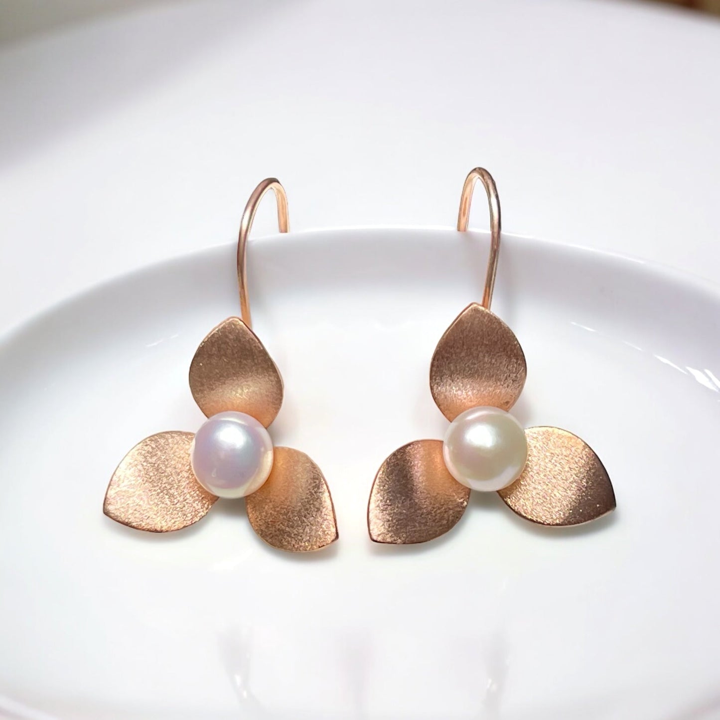Orchid Earrings made of 925 Sterling Silver – Matte, with Pearl and…
